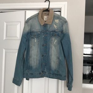 Denim fur jacket